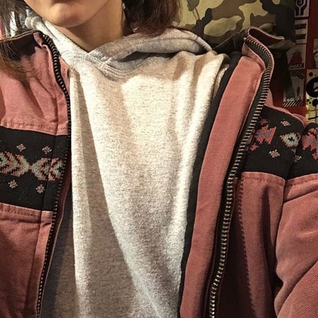 [USED] Carhartt 柄入り ダック JKT (グリーン/エンジ)