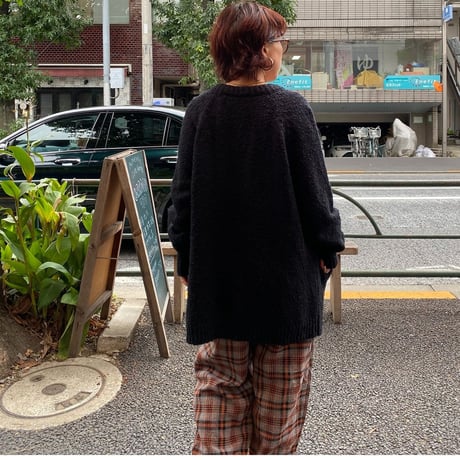 [USED] シンプルBLACK ニットカーディガン