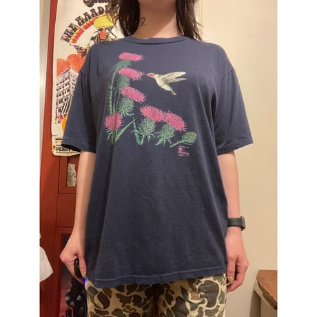 [USED] vinatge ボタニカル Tee "アザミ"