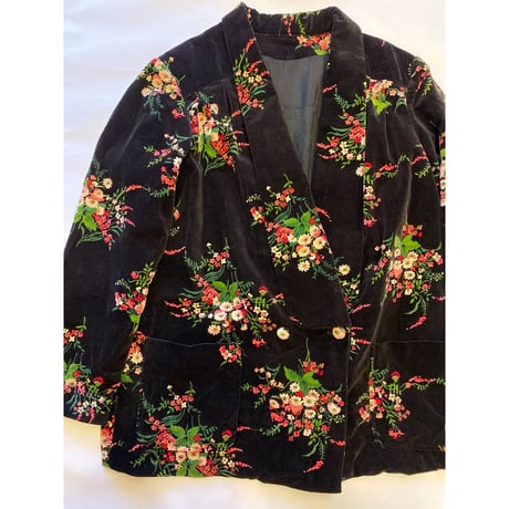 [USED] 花柄 ベロアJACKET
