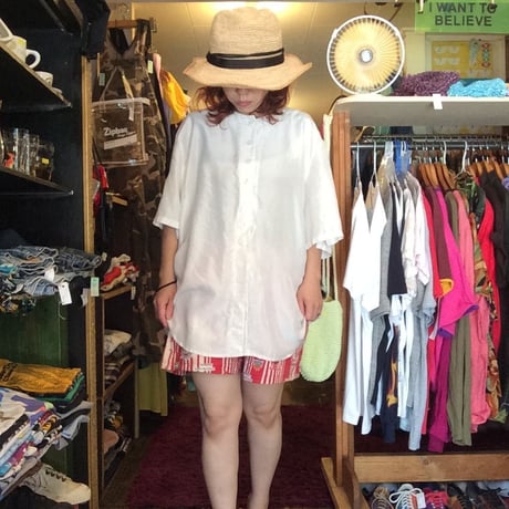 [USED] SILK ノーカラー シャツ
