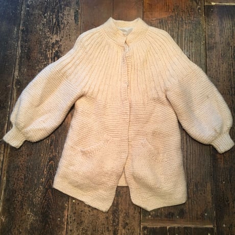 [USED]  vintage パフスリーブ HAND KNIT コート