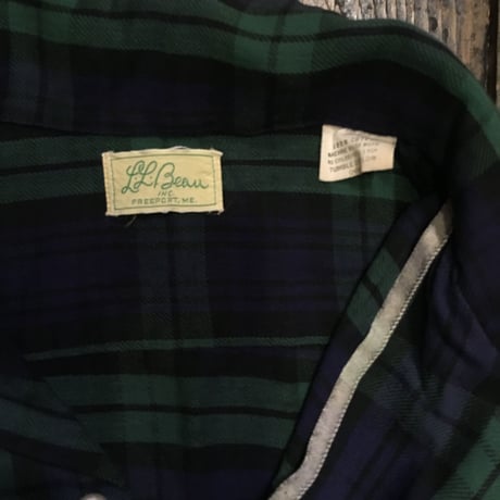 [USED] 60's vintage 筆記体 L.L.Bean COTTON CHECK SHIRTS