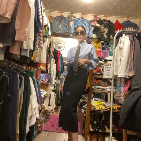 [USED]リブ SLIT BLACK スカート