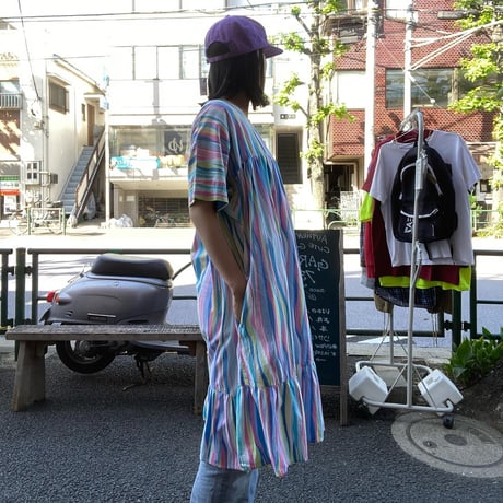 [USED]サマーカラーストライプワンピース