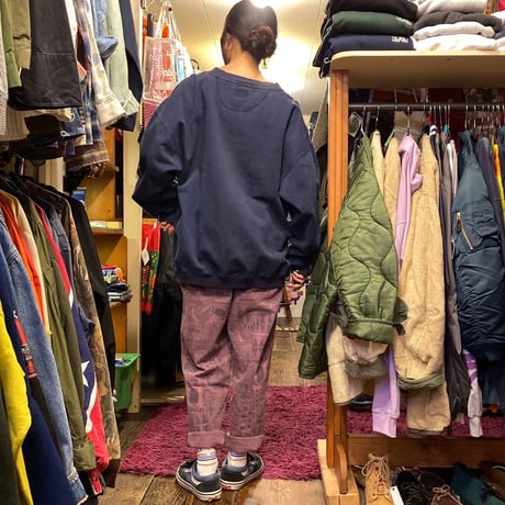 [USED] 珍品 "NAVY" ヘリンボーンCREW！