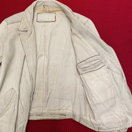 [USED] WHITE REAL LEATHER JACKET♡