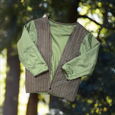 [USED] PRIMALOFT® オリーブ x チェック の ライナー JKT