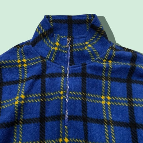 [USED] チェック柄のハーフZIPフリース