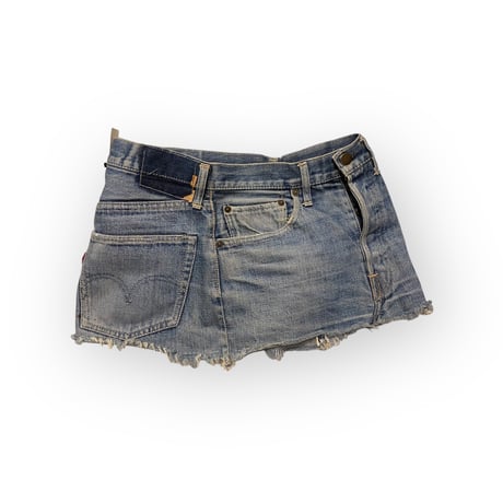 [USED]levis 501"XX" CUT OFF DENIM MINI SKIRT W32