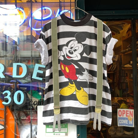 [USED] Hi! Mickey ボーダーtee
