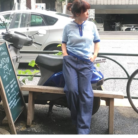 [USED] かわいい！編み上げS/S cottonニット