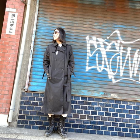 [USED] "LONDON FOG" BLACK long トレンチ コート
