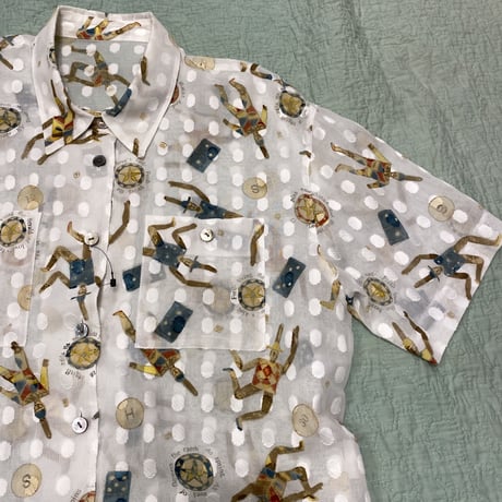 [USED] シースルー 総柄ブラウス
