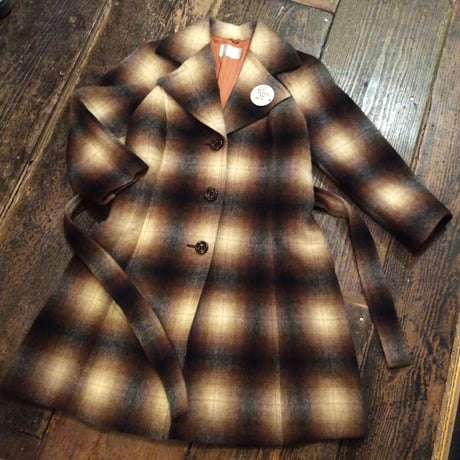 [USED] 渋めBROWNチェック柄 COAT