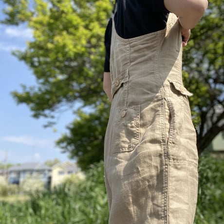[USED] LINEN オーバーオール