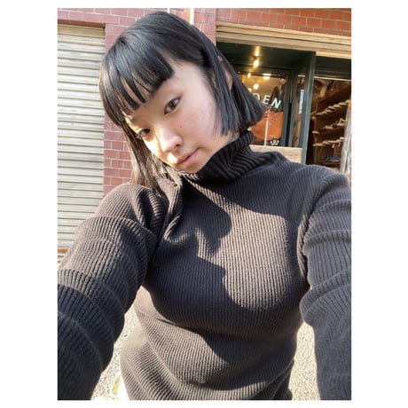 [USED] BLACK リブニット