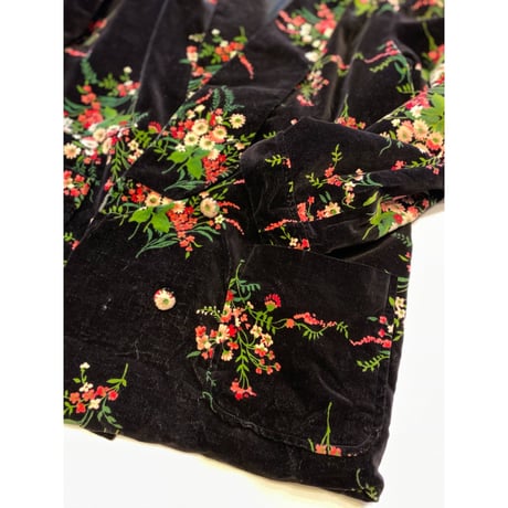 [USED] 花柄 ベロアJACKET