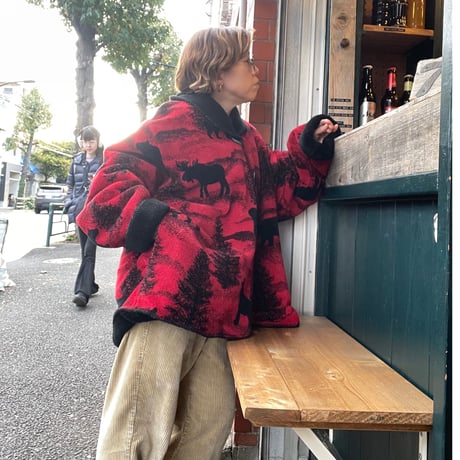 [USED] フリースリバーシブルコート♥️🖤