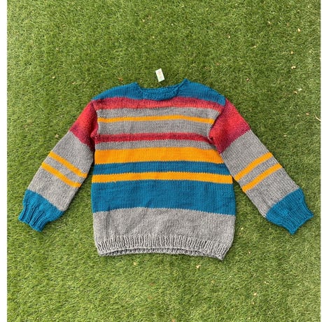 [USED] マルチボーダーニット❤️💙💛