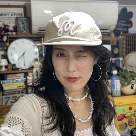 [USED] Malbon ぷっくり刺繍 BEIGE NYLON CAP🦙🤎