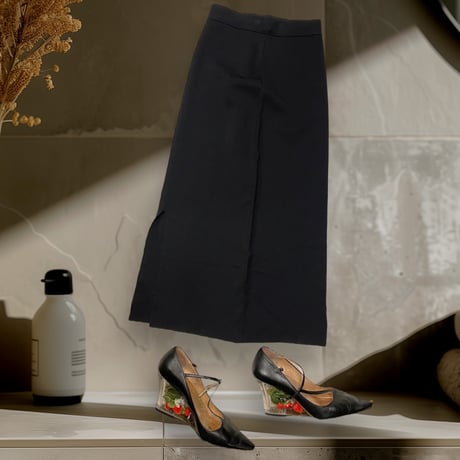 [USED]リブ SLIT BLACK スカート