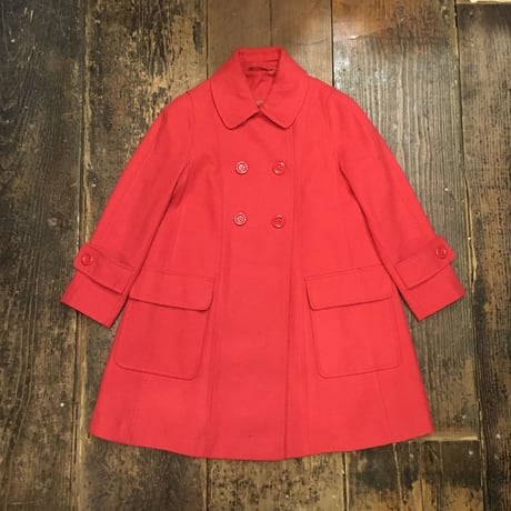 [USED] 真っ赤な Aライン ショート丈コート