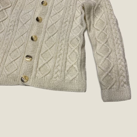 [USED] WHITE アランニットカーディガン🤍