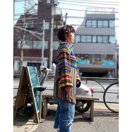 [USED] vintage 鍵編み カーディガン