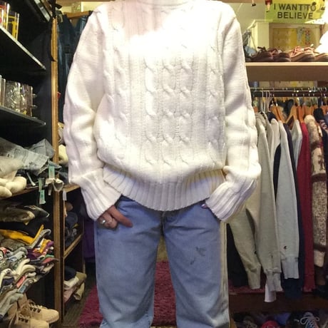 [USED] vintage Sears ケーブル編みアクリルニット