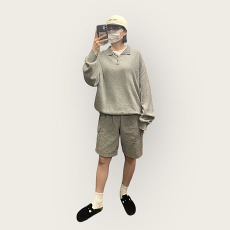 [USED] made in U.S.A. 襟付きコットンニット