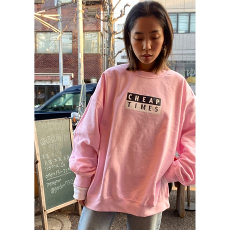[CHEAP TIME$] "YING YANG" CREW SWEAT PINK