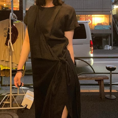 [USED] LINEN BLACK ワンピース🖤