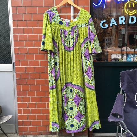 [USED]  アフリカン柄ロングワンピース