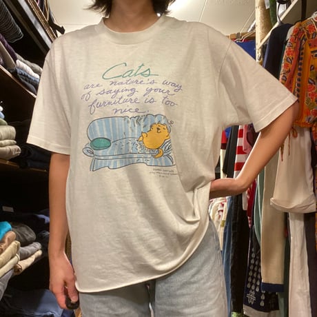 [USED] ゆるプリント 猫 tee