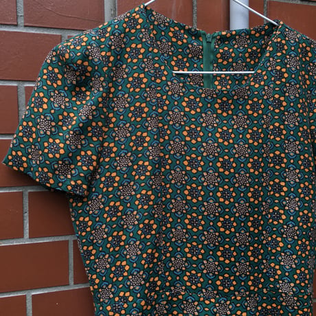 [USED] レトロな柄  ミニワンピース