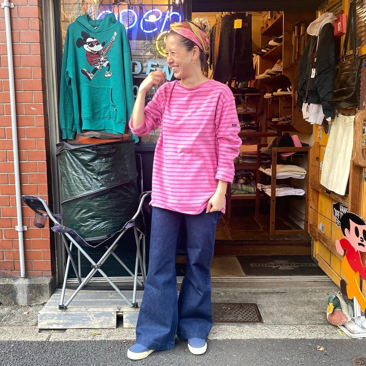 USED] SAINT JAMES 濃淡ピンクボーダーバスクシャツ | garden730