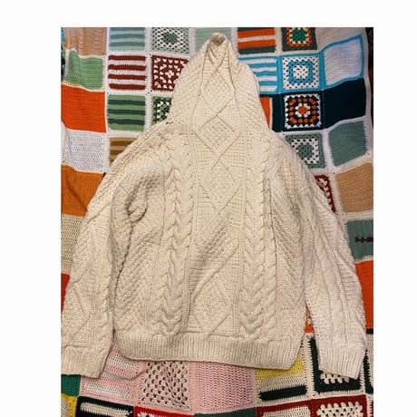 [USED] ケーブル編みZIPニットHOODIE