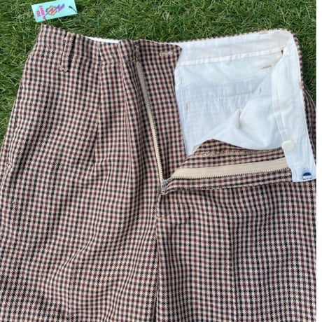 [USED] 千鳥格子スリット入りパンツ