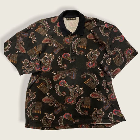 [USED] BLACK ペイズリー POLO
