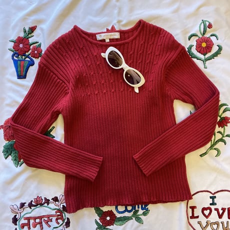 [USED] 真っ赤な COTTON  KNIT♡