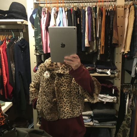 [USED] ふんわりレオパード柄フェイクファーJKT