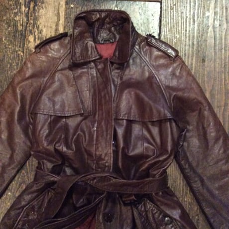 [USED] Real  Leatherトレンチコート
