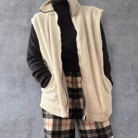 [USED] White フリースZIP ベスト