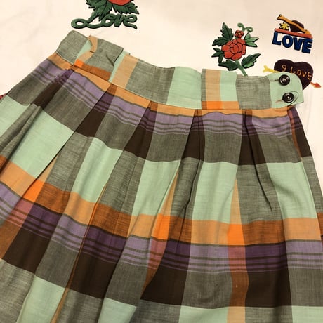 [USED] マドラスチェック ロングSKIRT