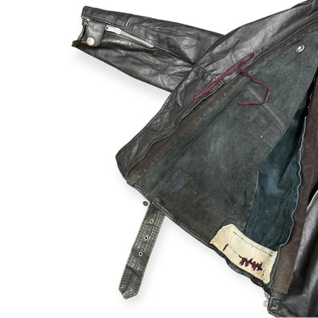 [USED] Hand Paint x "BORO" ライダース Leather JKT ♡🐺