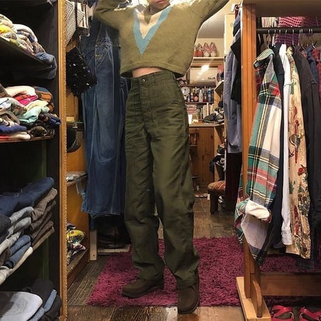 [USED] vintage ちび丈3色Vニット