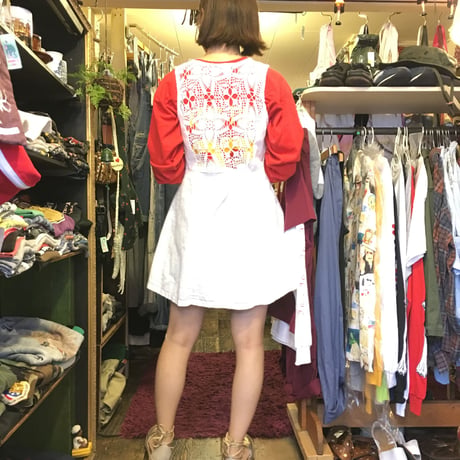 [USED] ホワイトデニム×レースのワンピース
