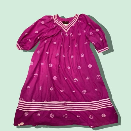 [USED] 70‘s 和柄ロングワンピース 💜