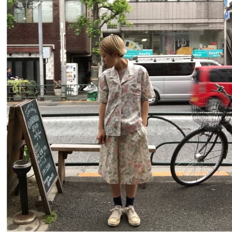 [USED] 花柄 麻SET UP